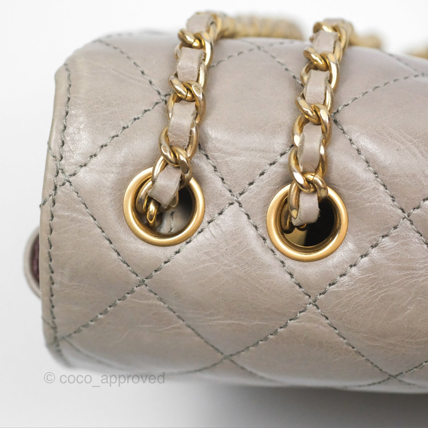 Chanel Accordion Flap Bag Taupe Crinkled Glazed Calfskin