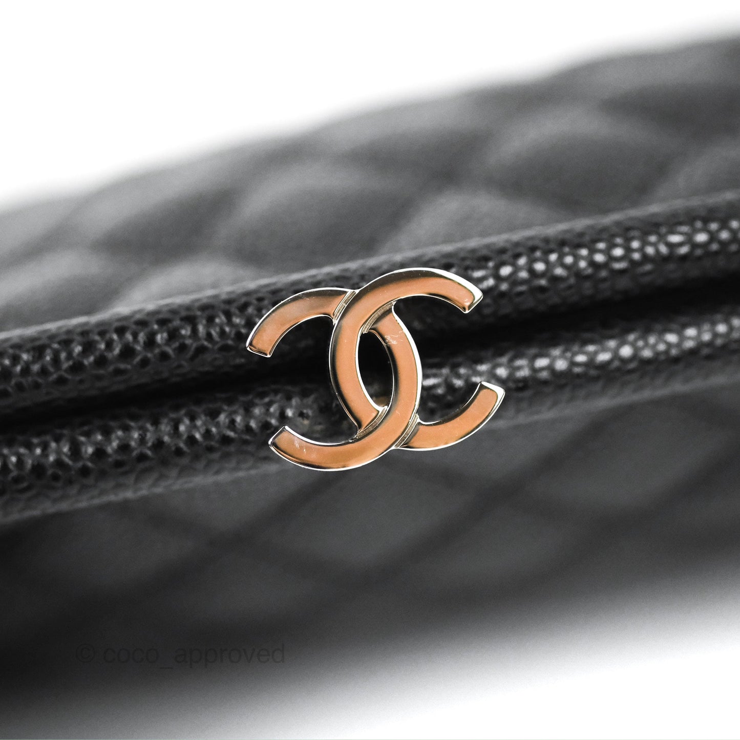 Chanel Quilted Timeless Kisslock Clutch Black Caviar Silver Hardware