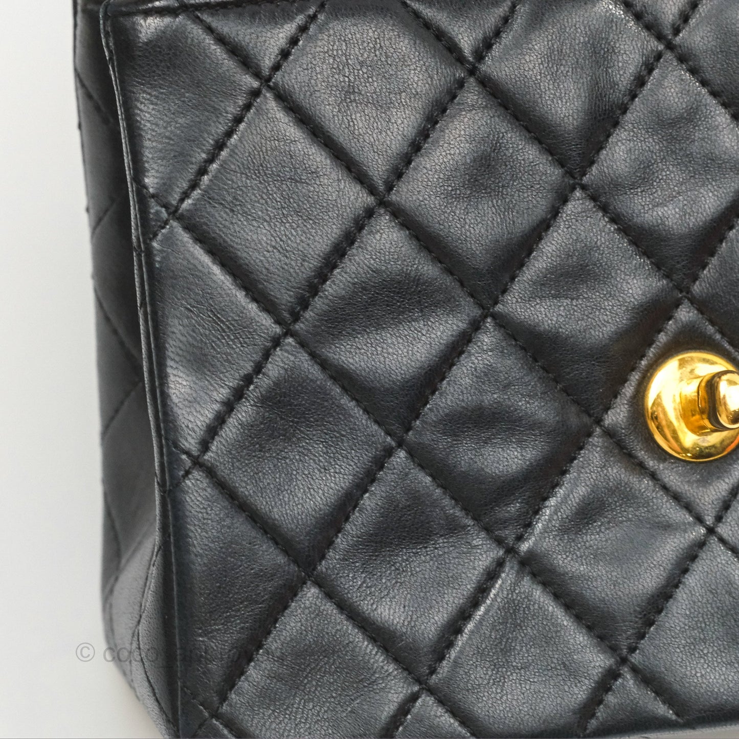 Chanel Vintage Mini Square Black Lambskin 24K Gold Hardware