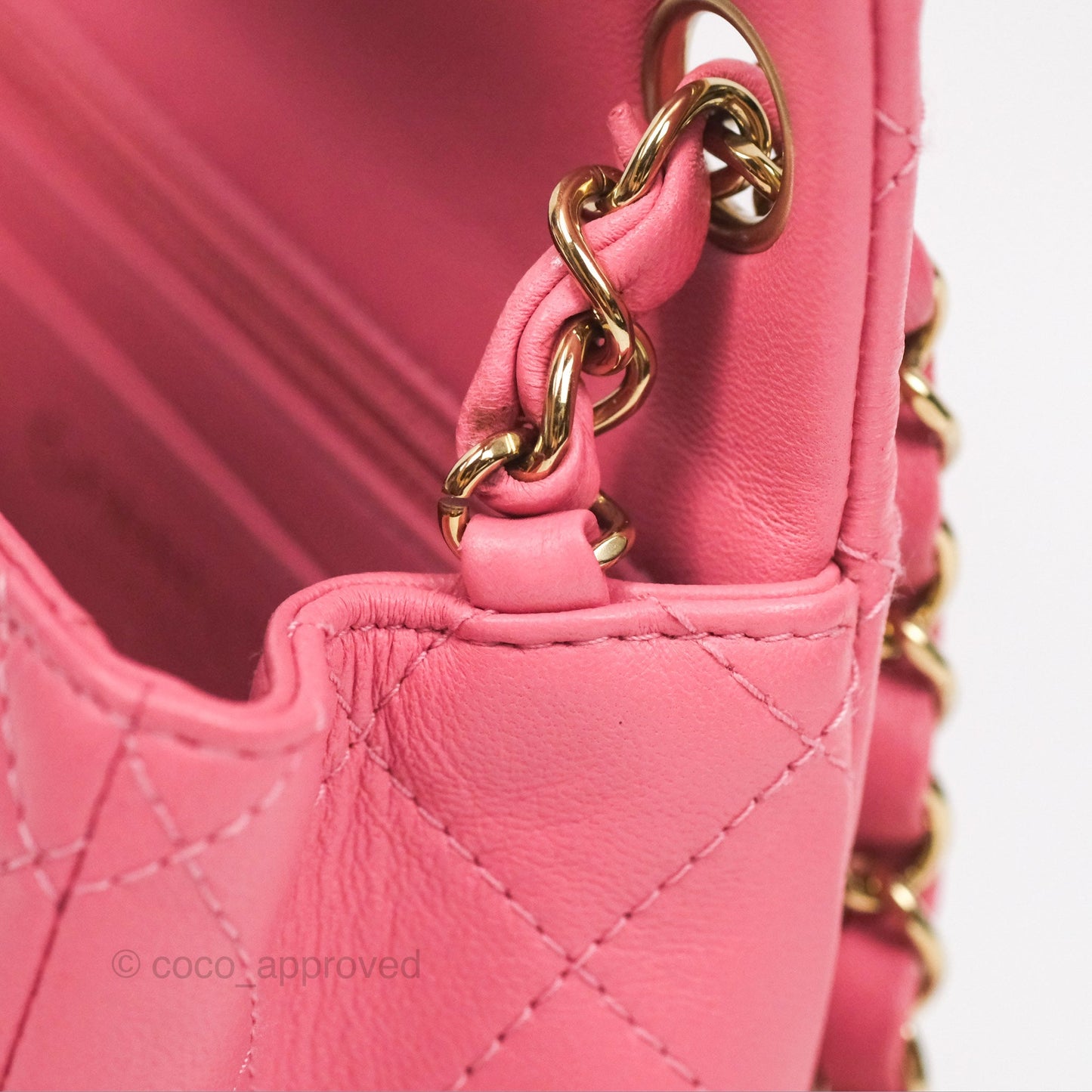 Chanel Quilted Mini Square Lambskin Pink Gold Hardware