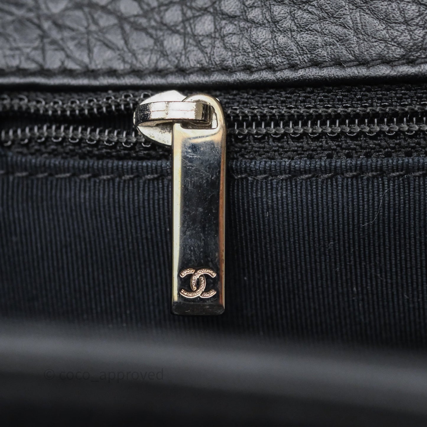 Chanel Executive Tote Bag Black Grained Calfskin Silver Hardware