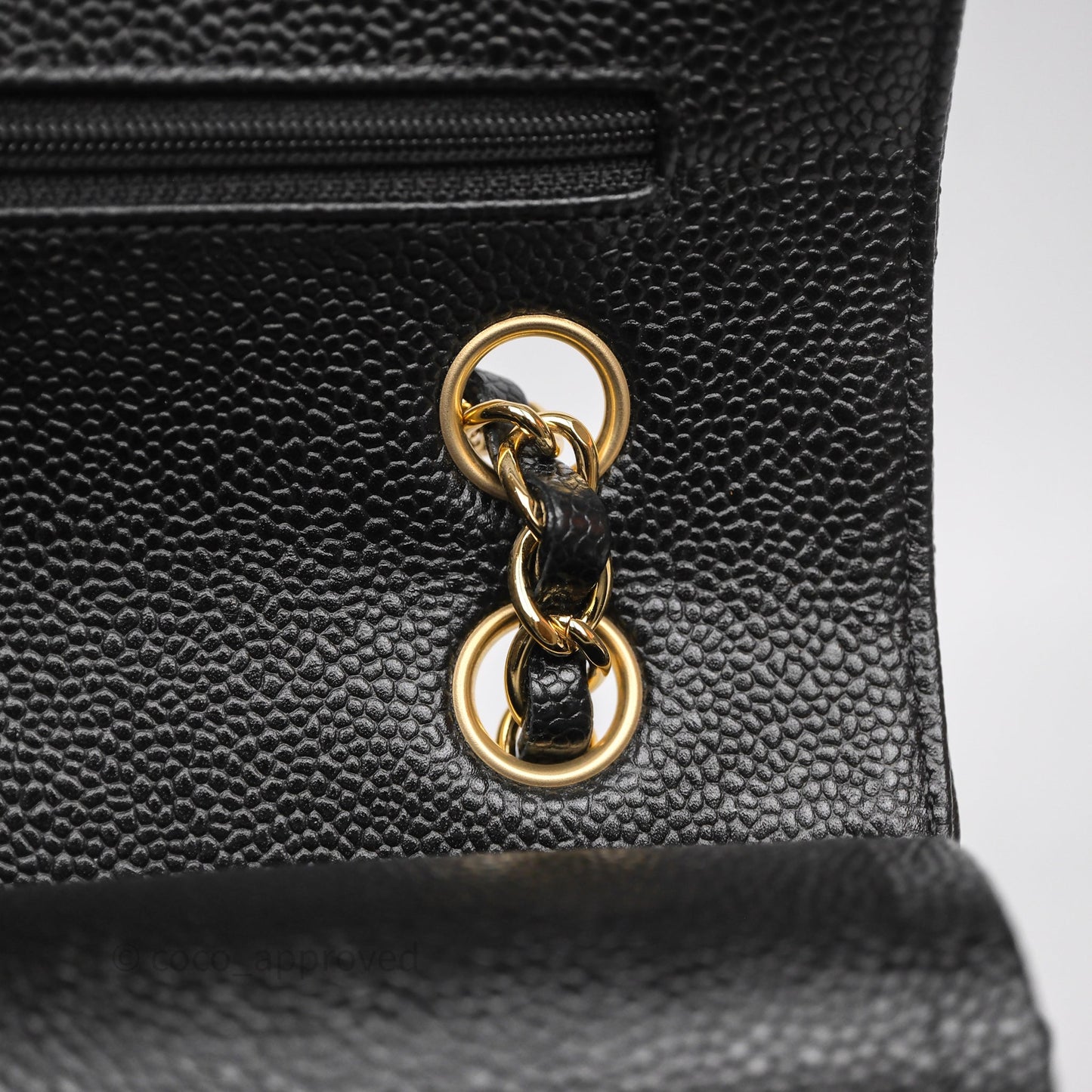 Chanel Classic M/L Medium Flap Quilted Black Caviar Gold Hardware