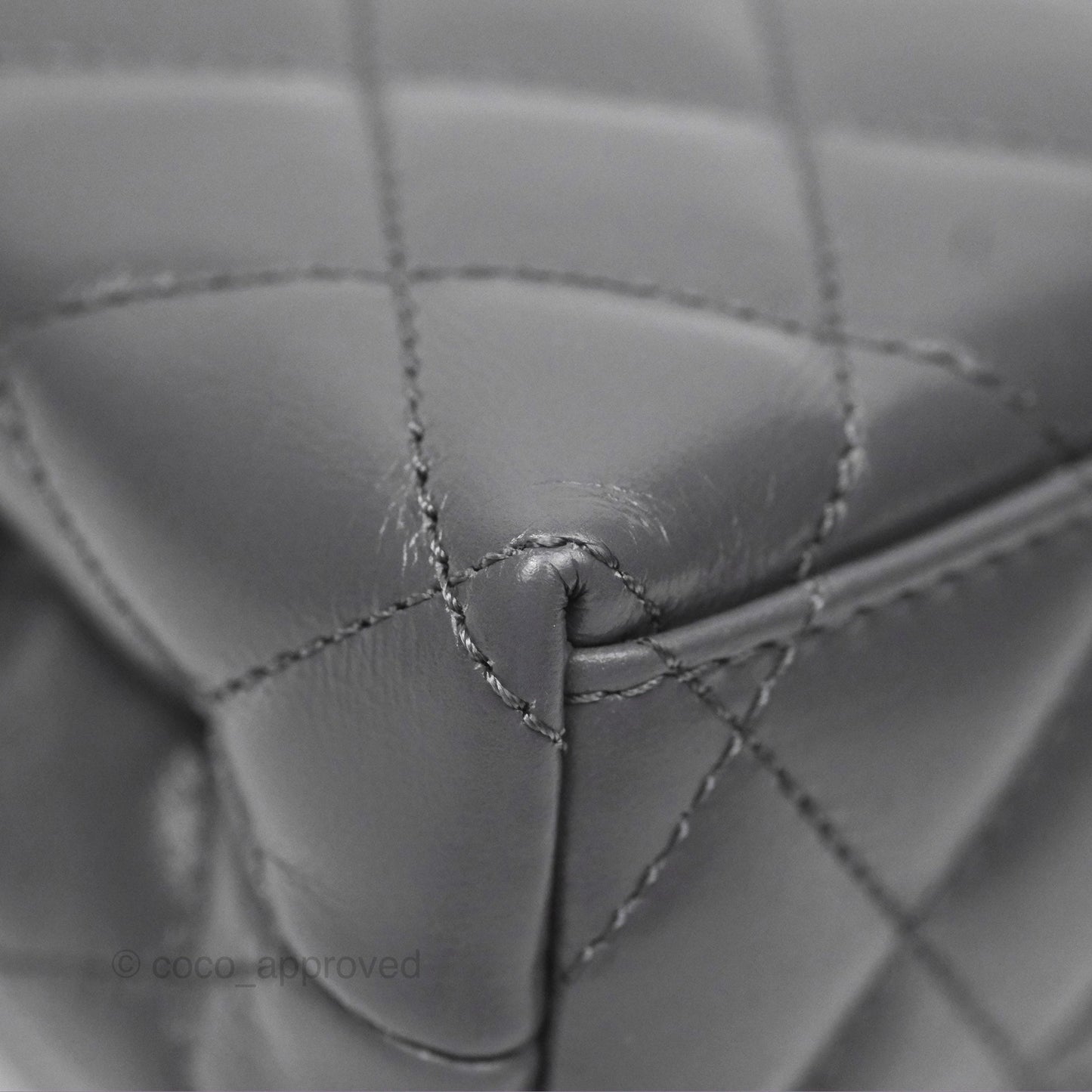 Chanel Kelly Bag Quilted Grey Shiny Calfskin Aged Gold Hardware