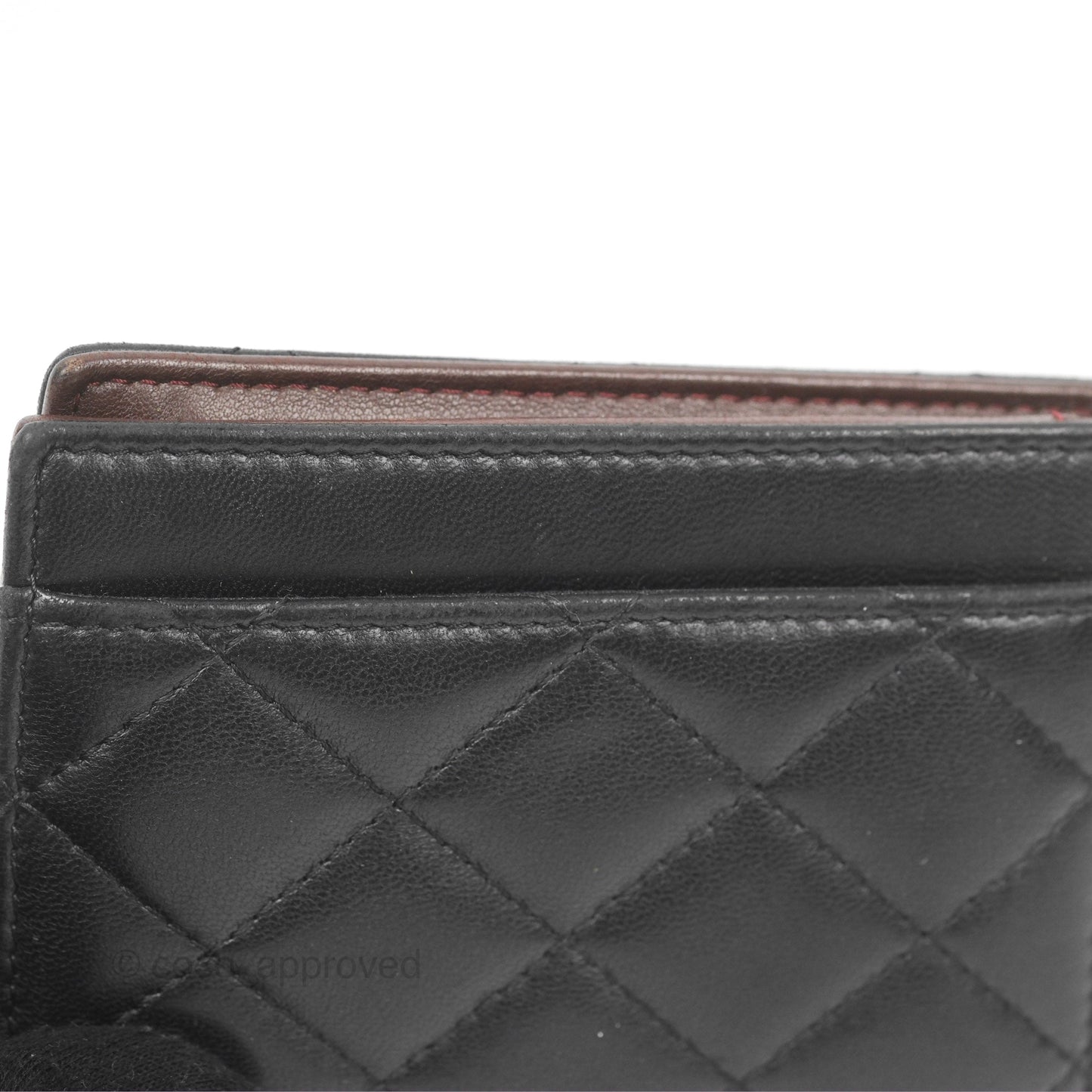 Chanel Classic Quilted Card Holder Black Lambskin Silver Hardware