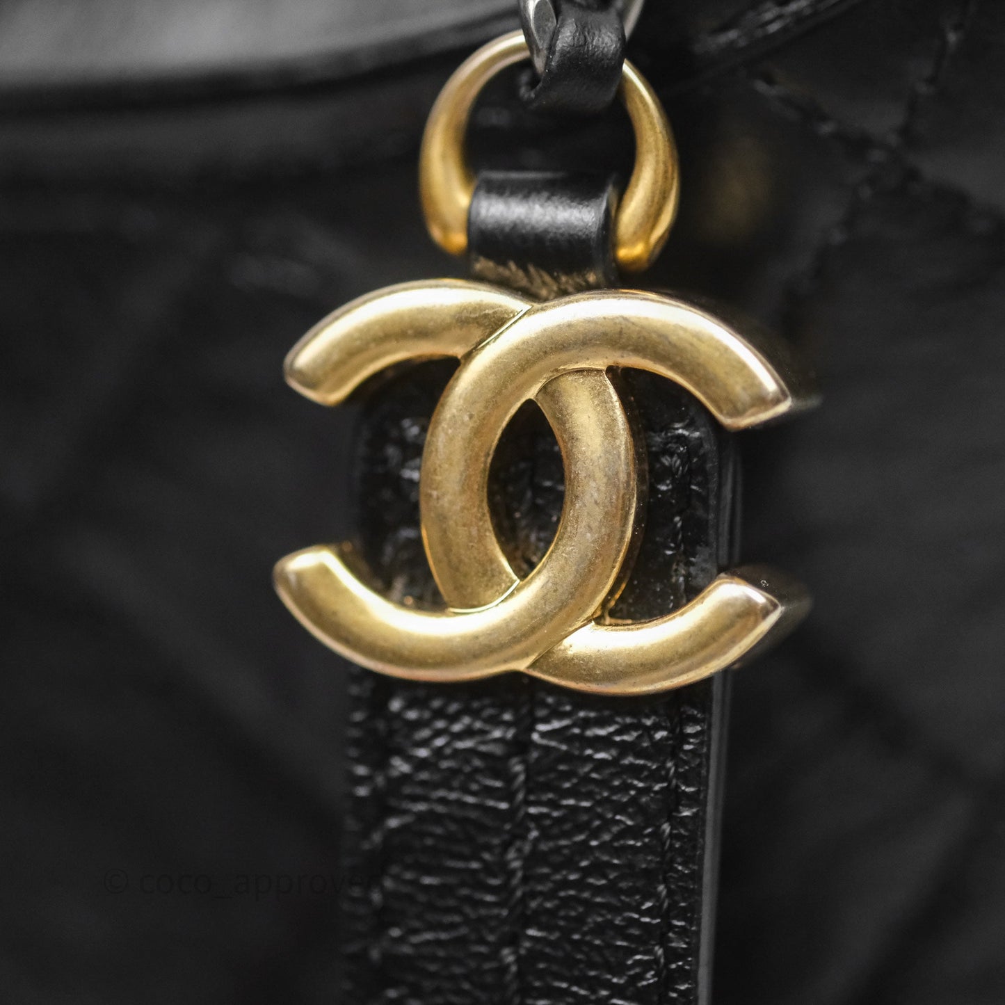 Chanel New Medium Gabrielle Hobo Quilted Black Aged Calfskin