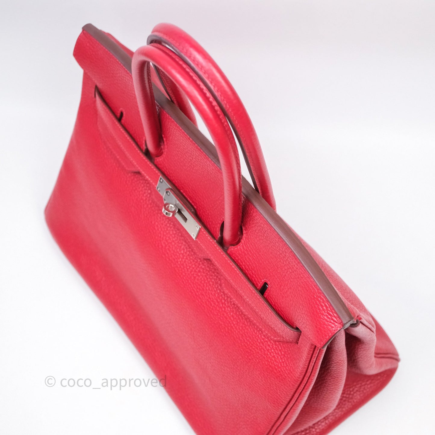 Hermes Birkin 35 Rouge Casaque Clemence Palladium Hardware