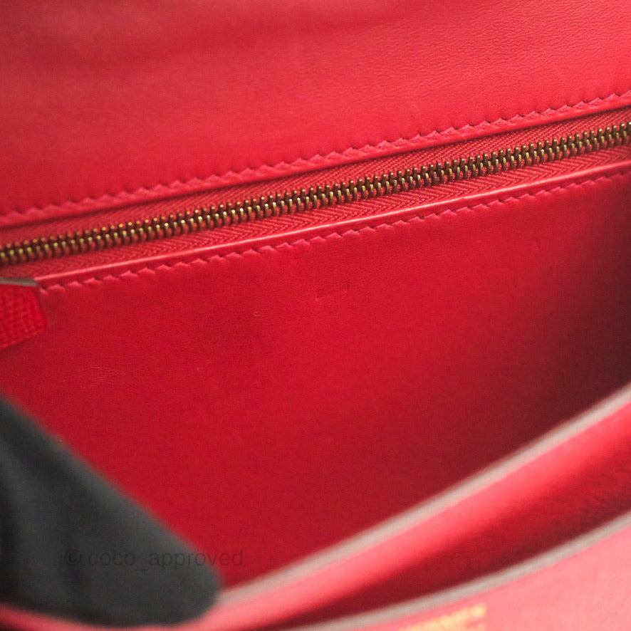 Hermès Constance 24 Rouge Casaque Epsom Gold Hardware