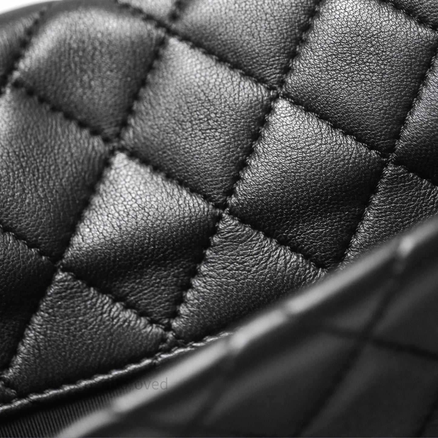 Chanel Quilted Accordion Flap Bag So Black Two Tone Lambskin Fabric