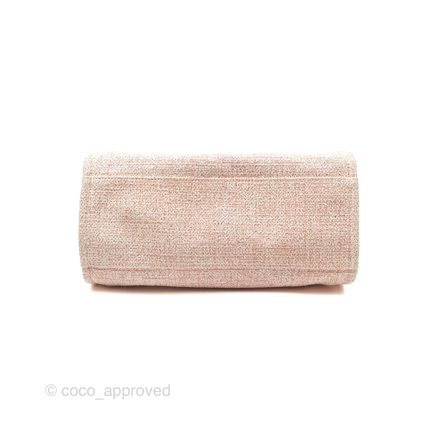 Chanel Large Deauville Tote Pink Woven Tweed Gold Hardware