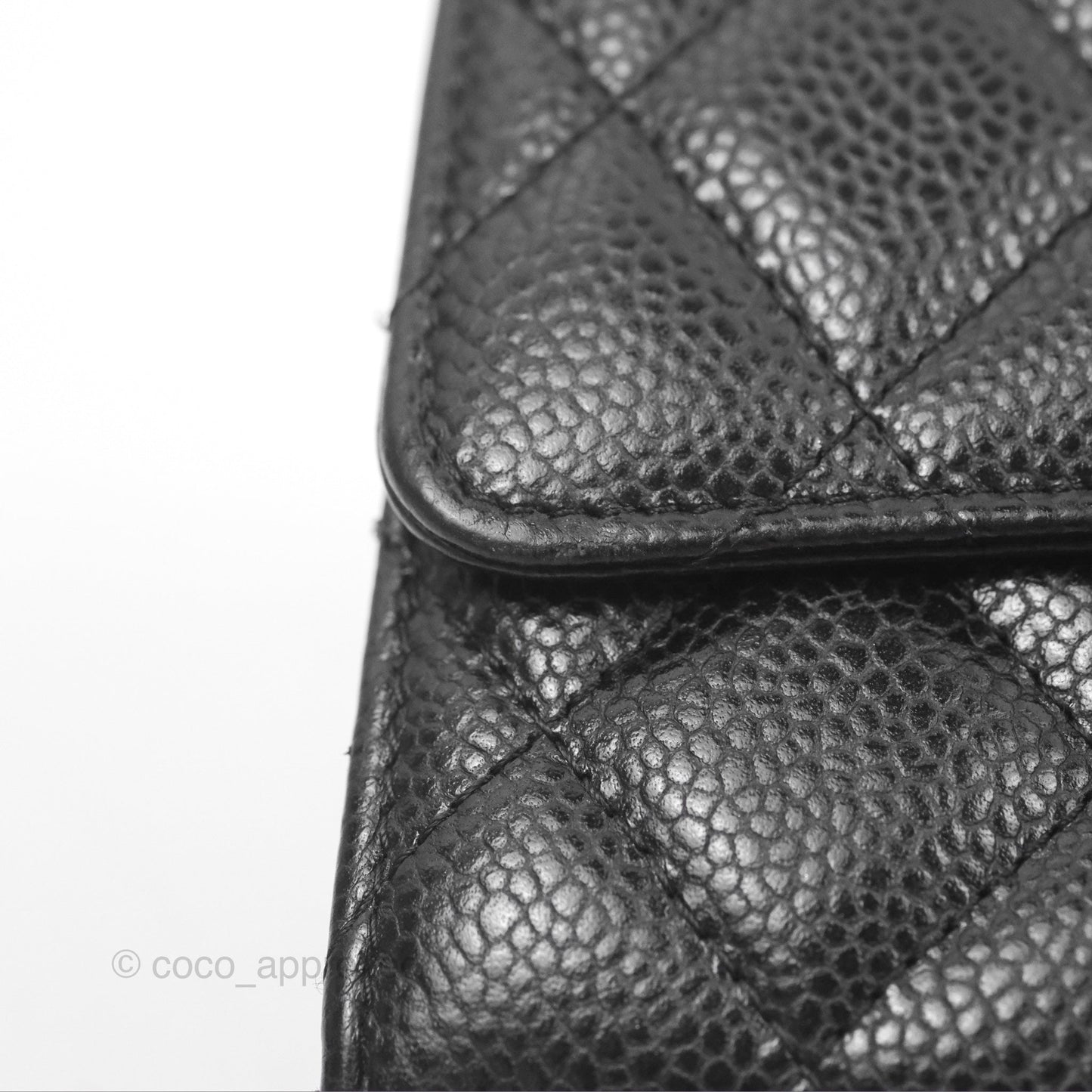 Chanel Classic Quilted Flap Long Wallet Black Caviar Gold Hardware