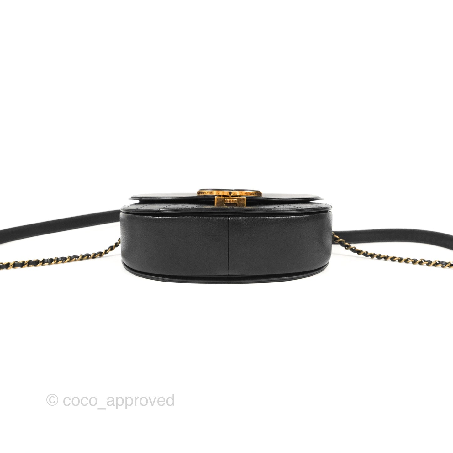 Chanel Small Coco Curve Flap Black Goatskin Antique Gold Hardware
