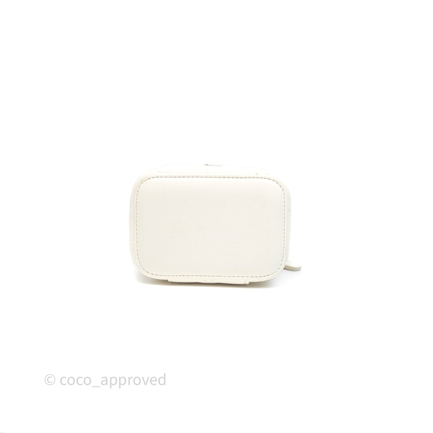 Chanel Mini Pearl Crush Vanity With Chain Ivory White Aged Gold Hardware