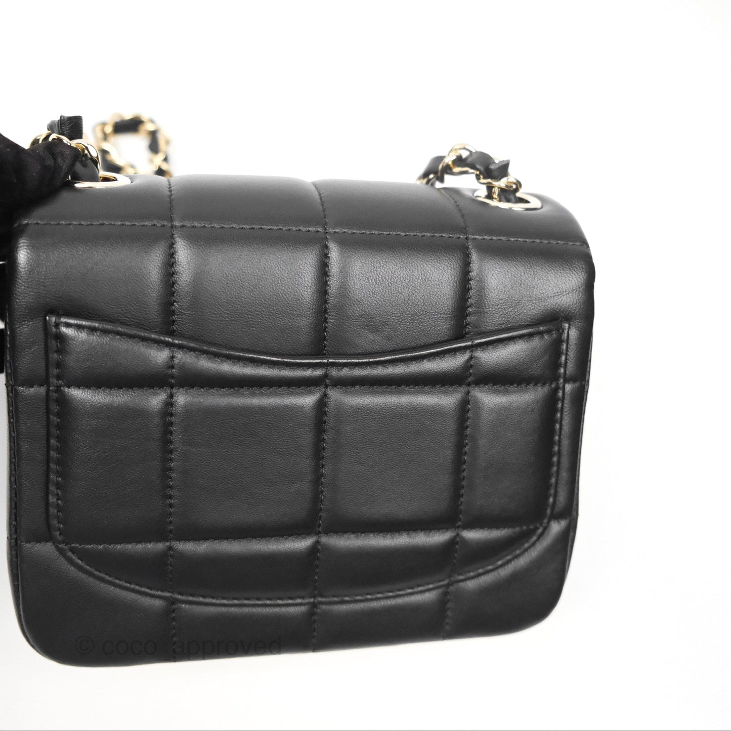 Chanel Mini Monacoco Flap With Dice Logo Chain Lambskin Black Gold Hardware 23C
