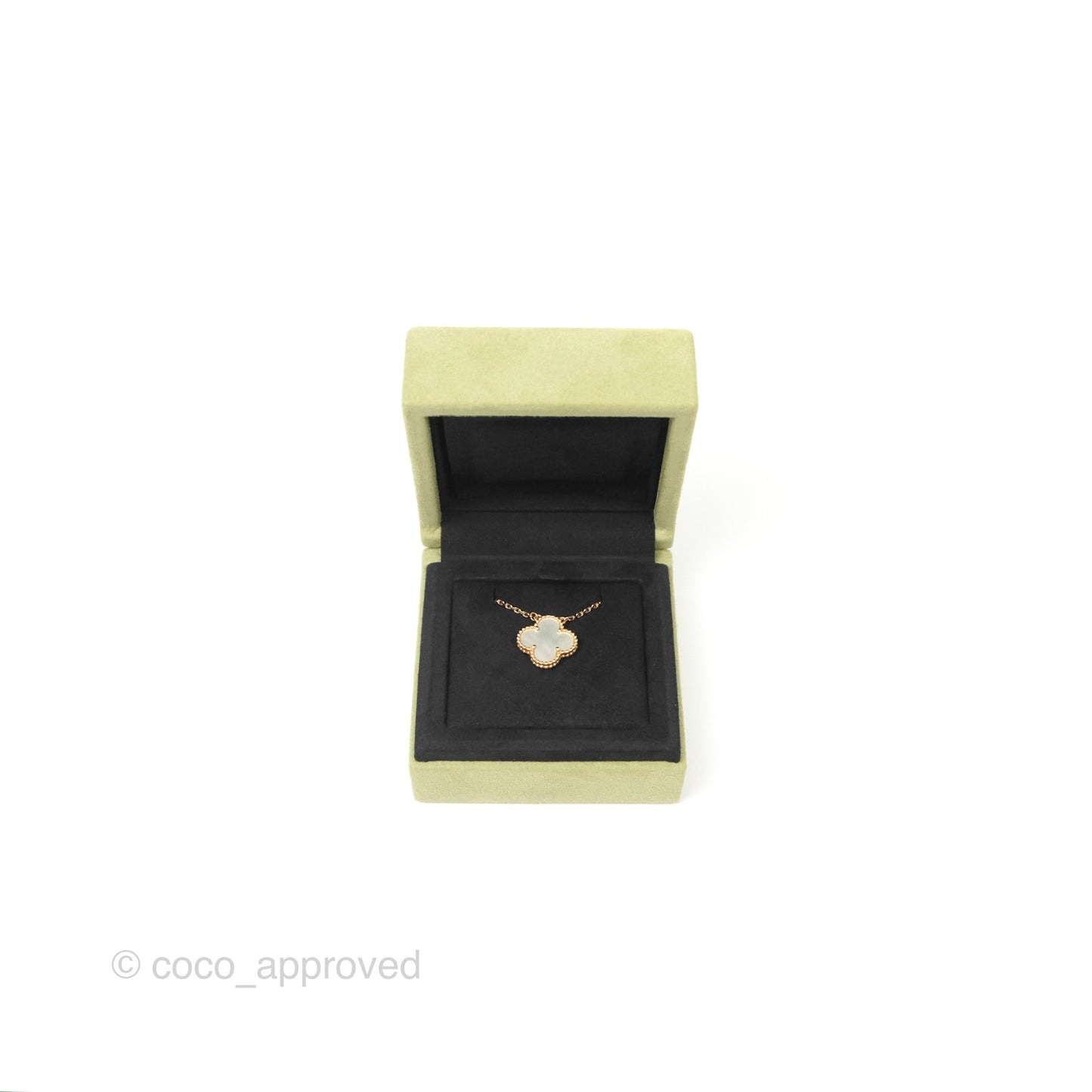 Van Cleef & Arpels Vintage Alhambra Pendant Necklace White Mother-of-pearl Yellow Gold