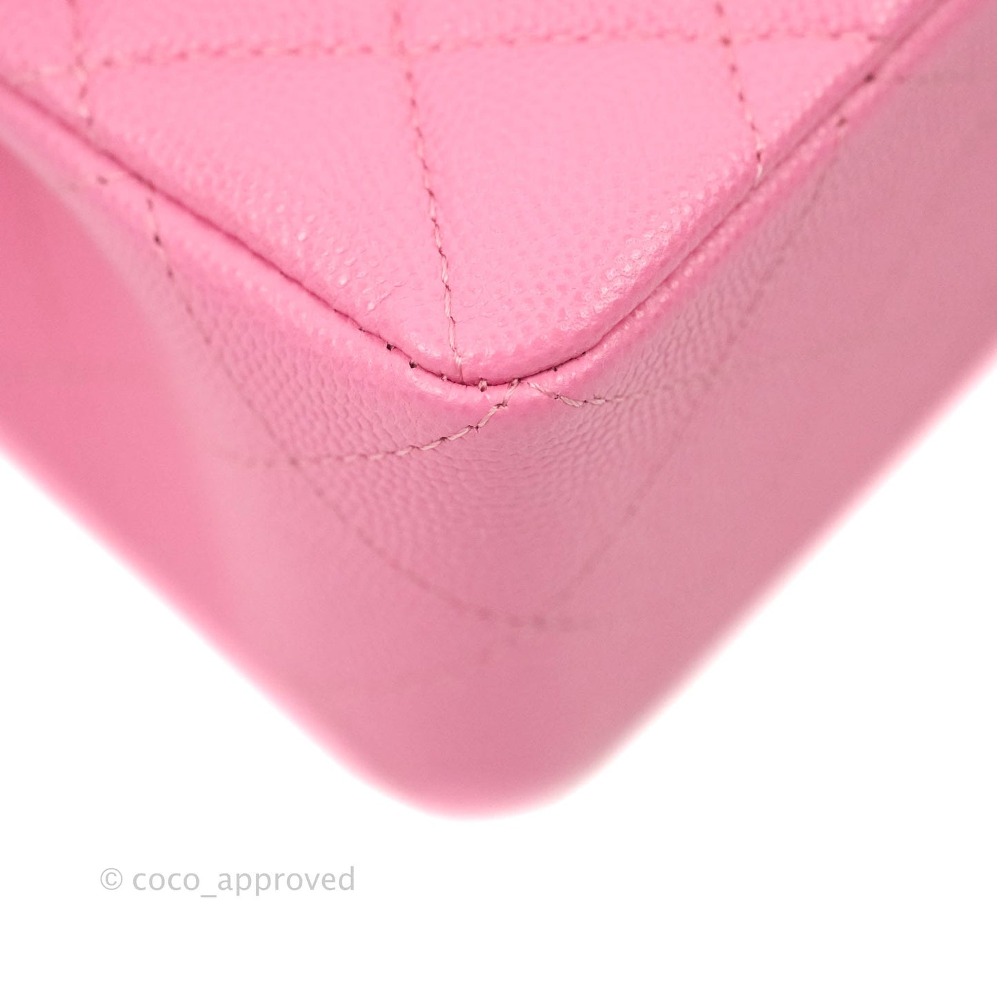 Chanel Classic Quilted S/M Small Double Flap Pink Caviar Gold Hardware 21P
