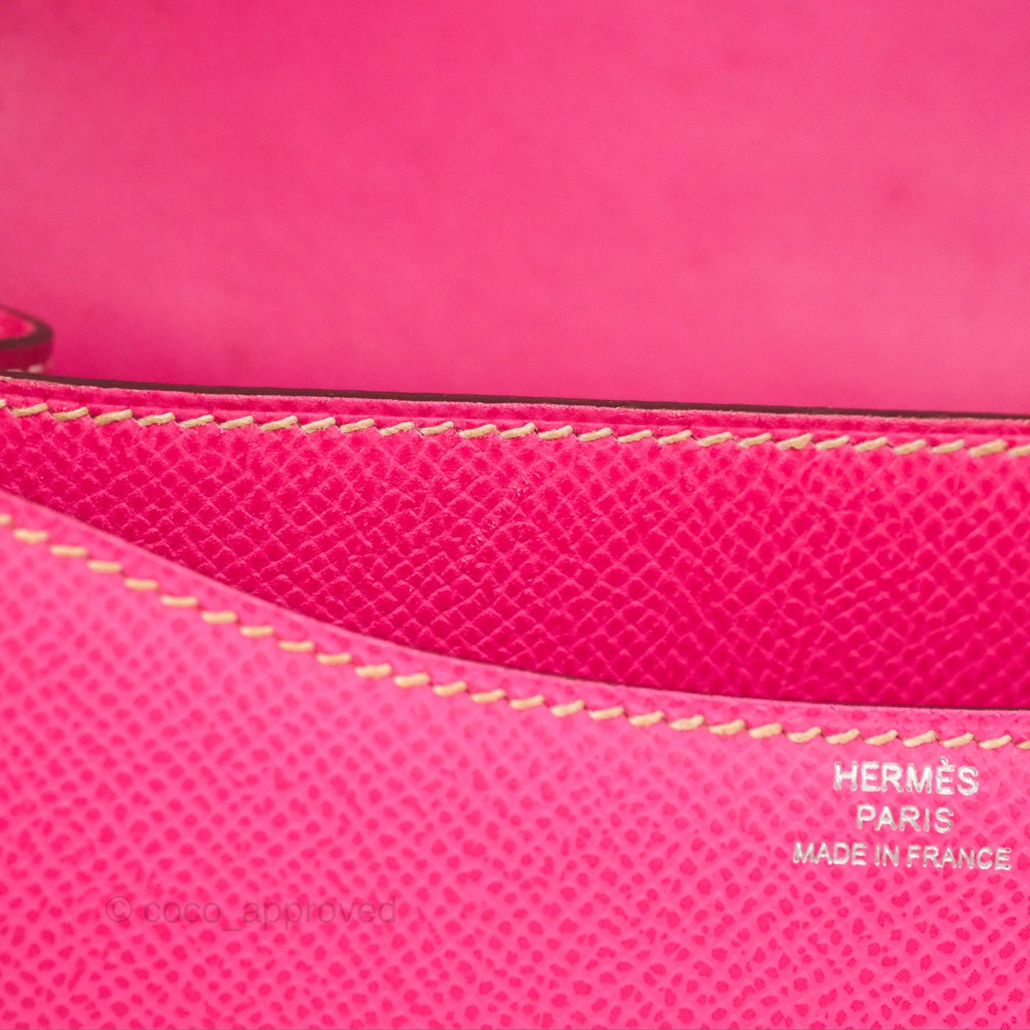 Hermès Constance Mini 18cm Rose Tyrien Epsom Palladium Hardware