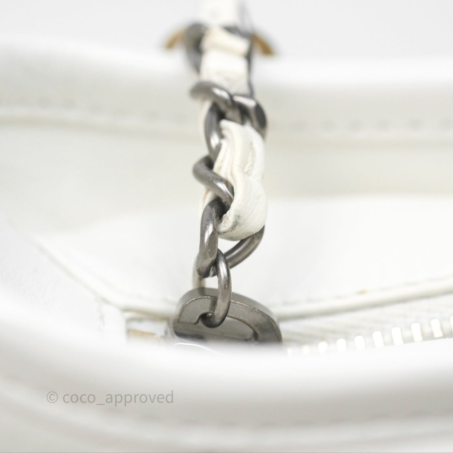 Chanel Small Gabrielle Hobo Quilted White Aged Calfskin
