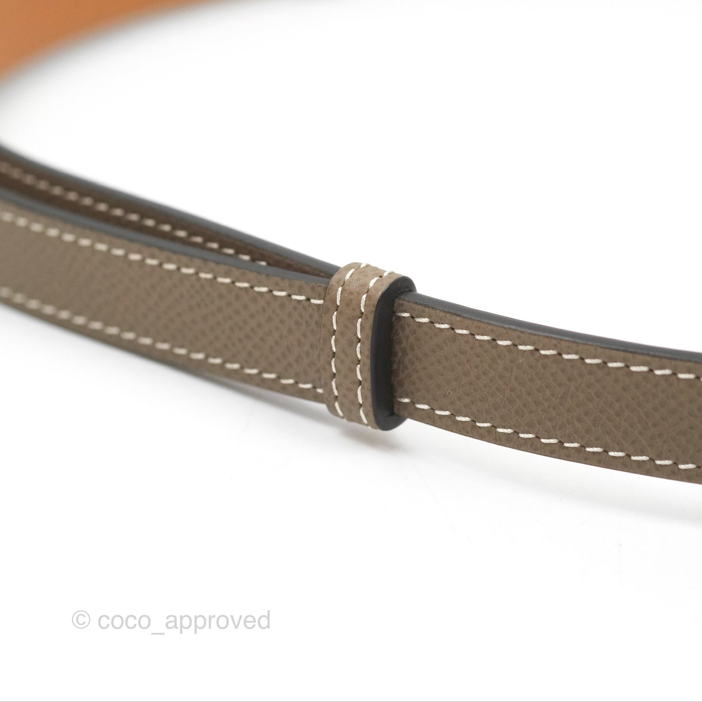 Hermès Kelly Buckle Belt Etoupe Epsom Rose Gold Hardware