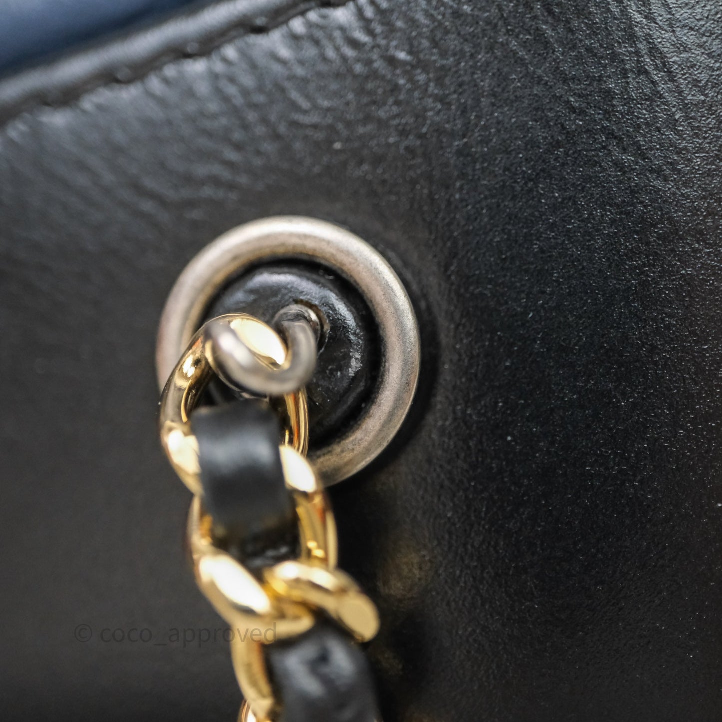 Chanel Small Gabrielle Backpack Quilted Navy Black Aged Calfskin