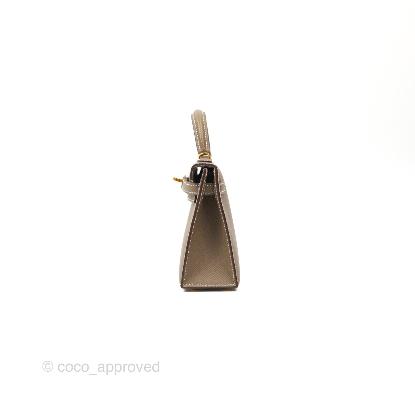 Hermès Mini Kelly II Etoupe Epsom Gold Hardware
