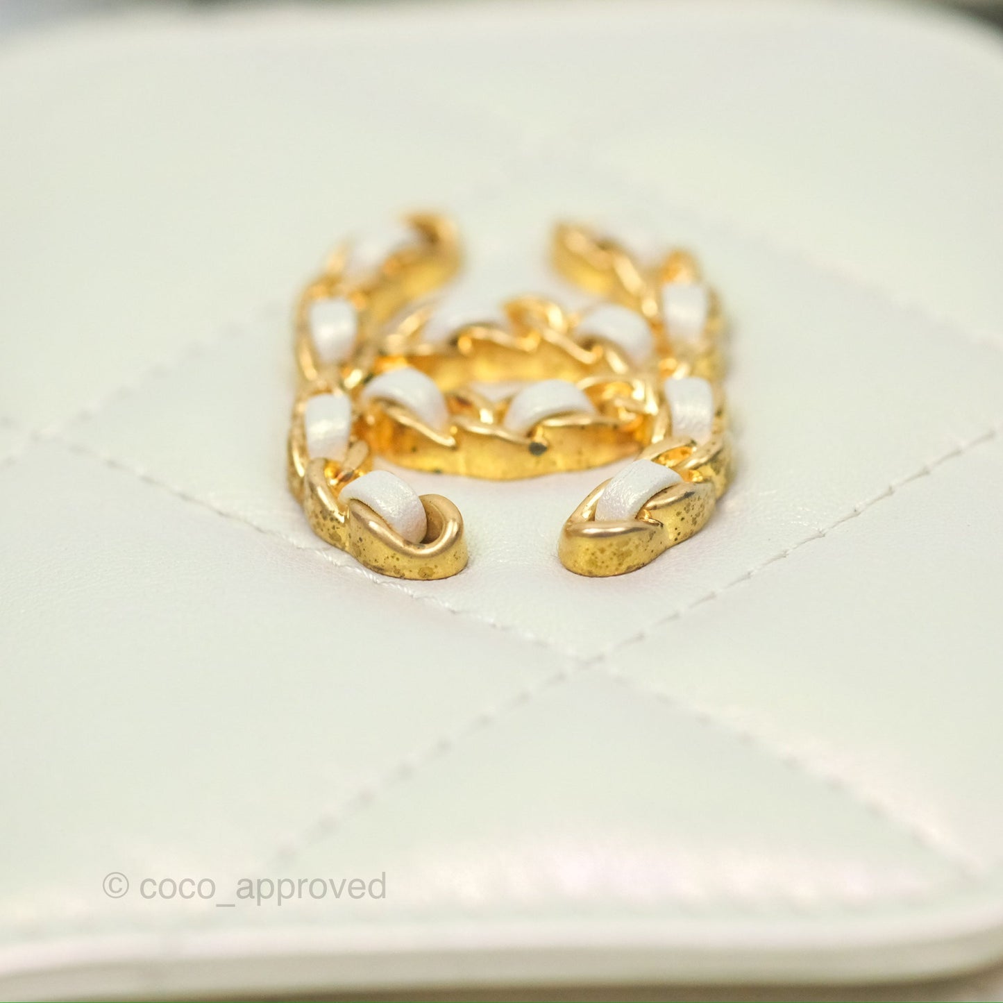 Chanel 19 Phone Holder Iridescent Ivory Mixed Hardware