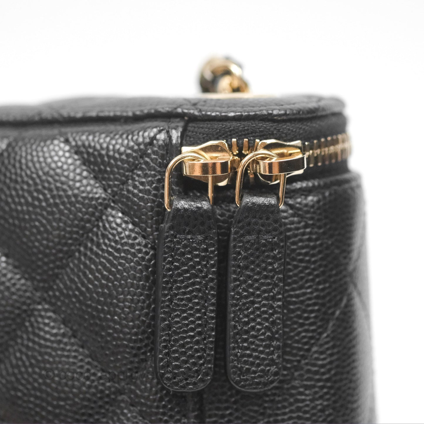 Chanel Classic Mini Vanity With Chain Black Caviar Gold Hardware