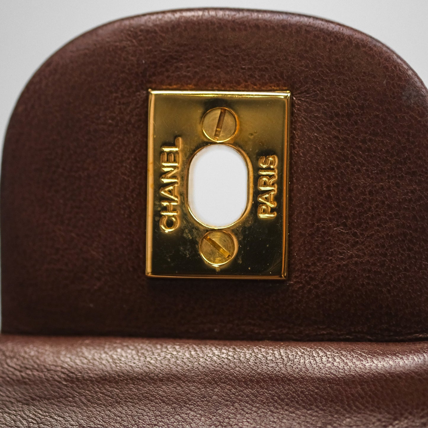 Chanel Vintage Small Classic Flap Brown Lambskin 24K Gold Hardware