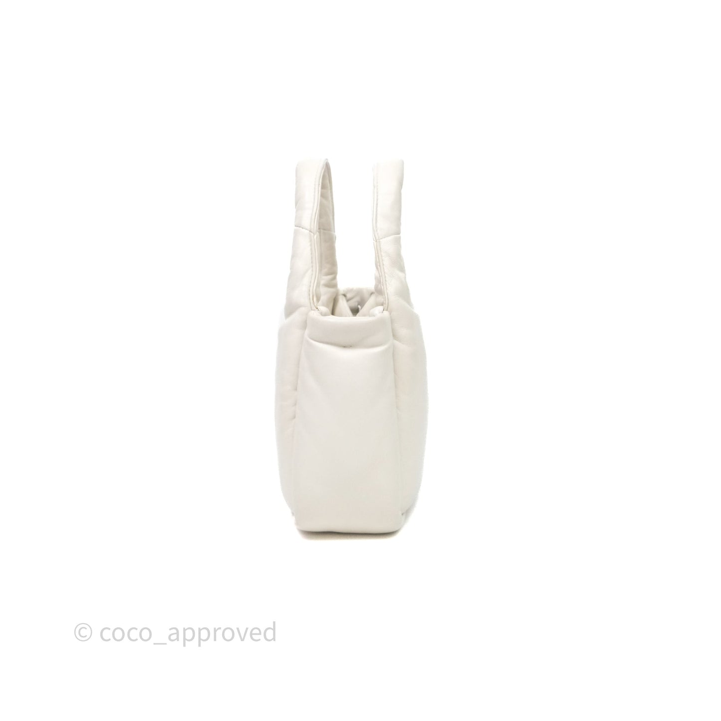 Prada Soft Tote Bag Ivory Silver Hardware