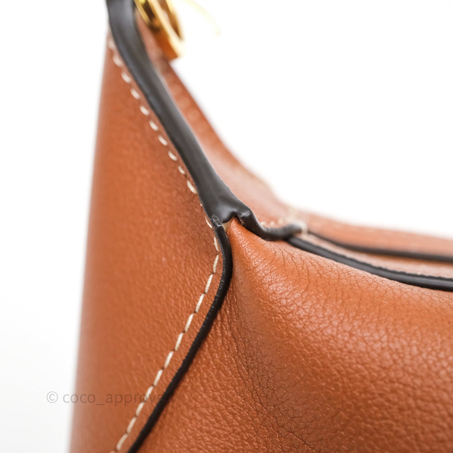 Celine Mini Romy Shoulder Bag Tan Calfskin Gold Hardware