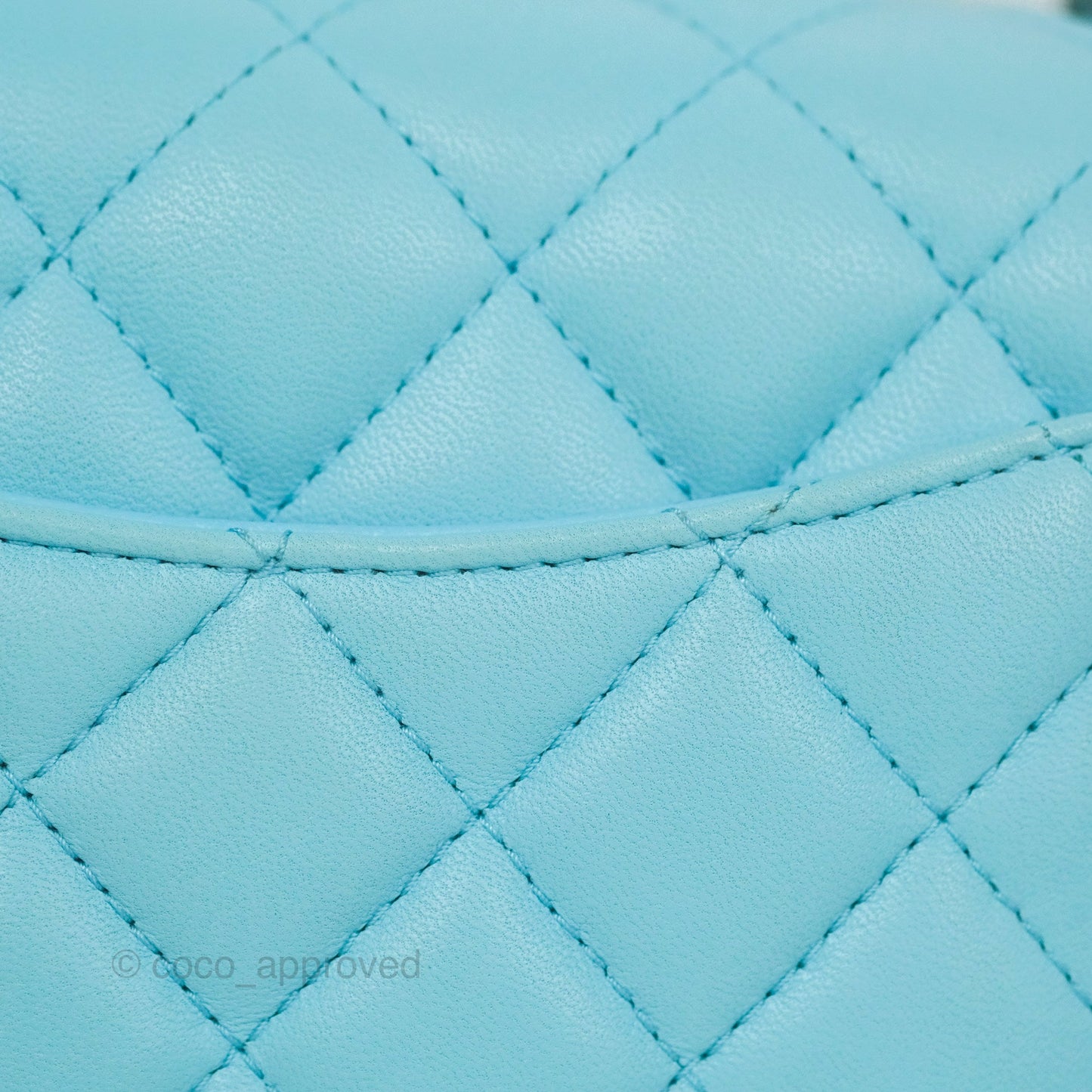 Chanel Quilted Mini Rectangular Flap Neon Blue Lambskin Silver Hardware 21S