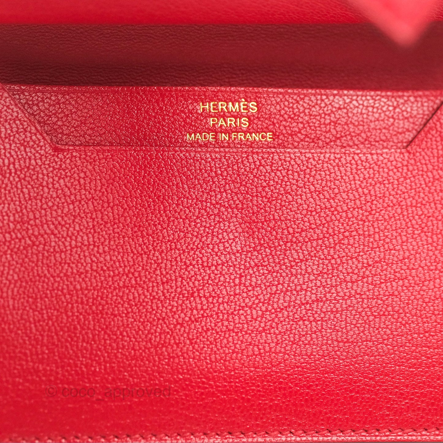 Hermes Bearn Mini Wallet Rouge De Coeur Chamkila Goatskin Gold Hardware