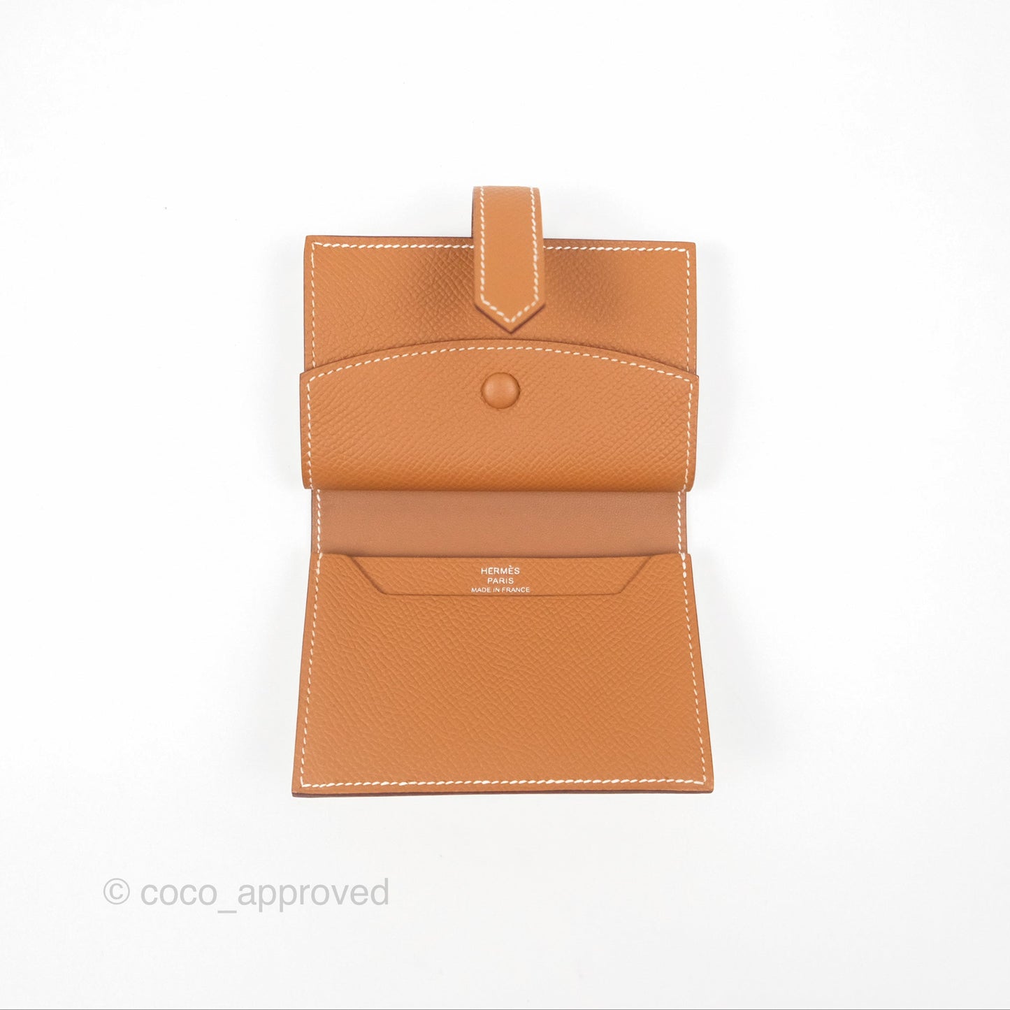 Hermès Bearn Mini Wallet Gold 37 Epsom Palladium Hardware