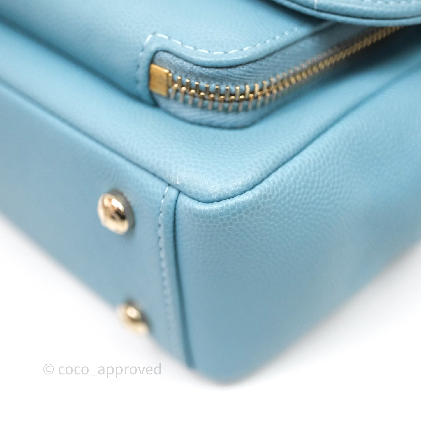 Chanel Small Quilted Business Affinity Flap Caviar Blue Gold Hardware