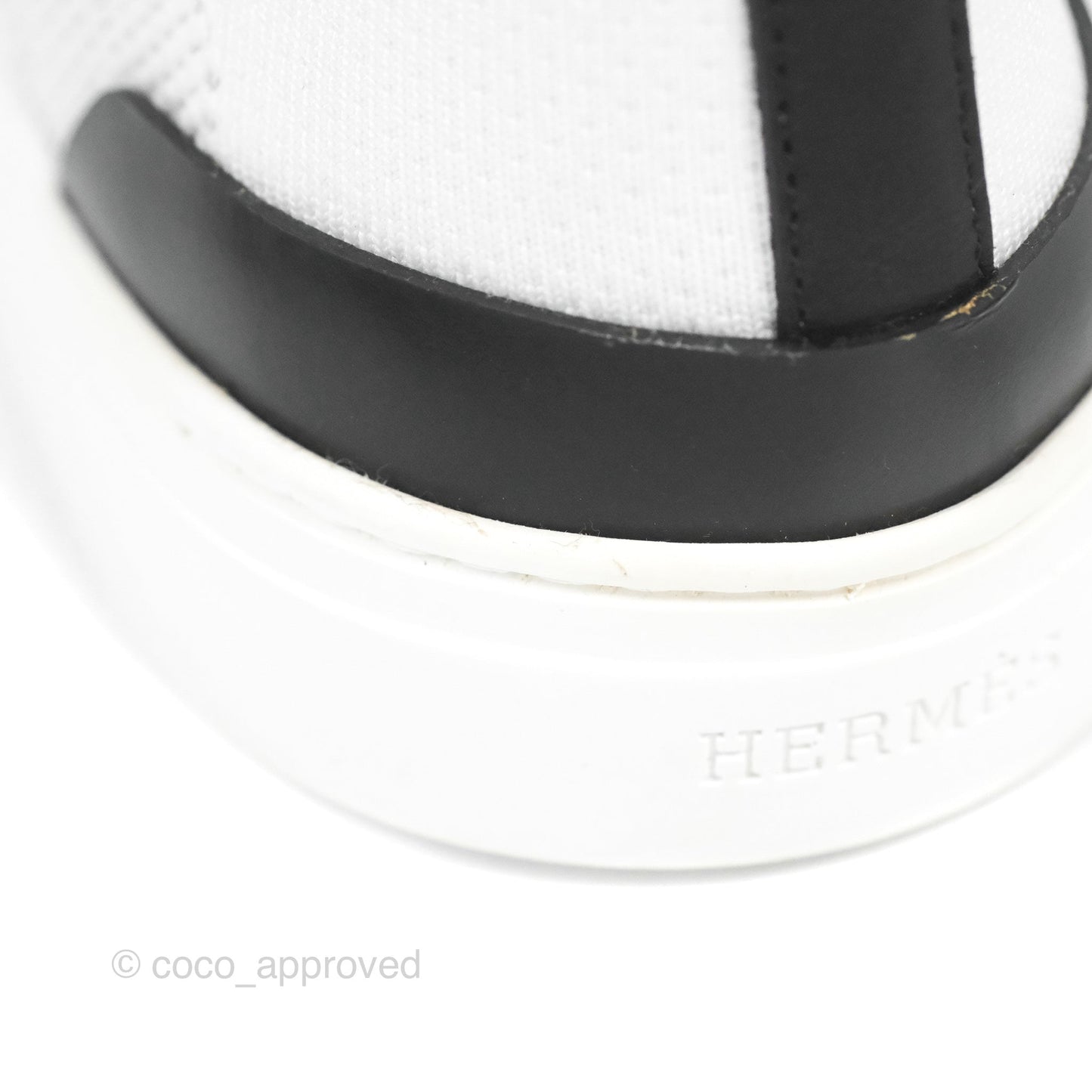 Hermes Deep Sneaker Knit & Calfskin White