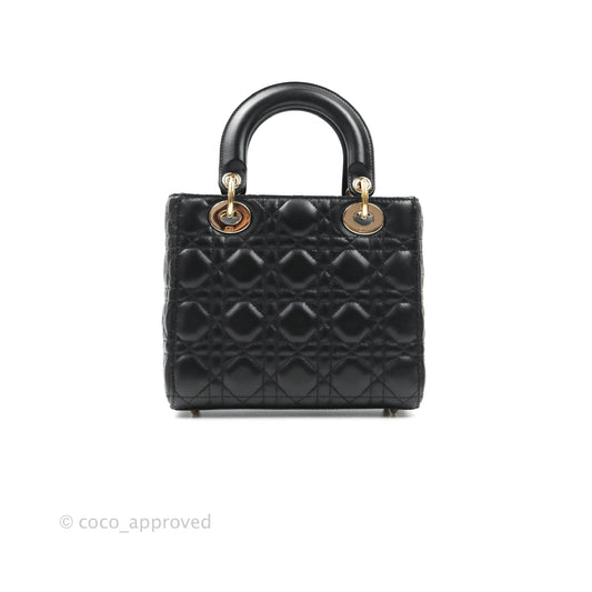 Christian Dior Lambskin My ABCDior Lady Dior Black Gold Hardware