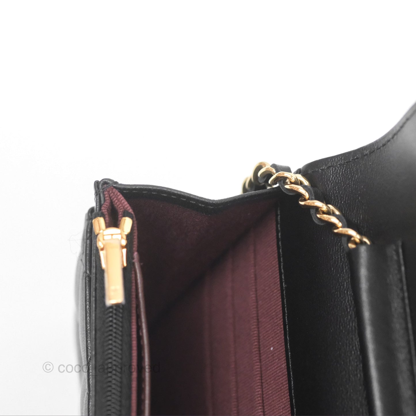 Chanel Quilted Classic Wallet on Chain WOC Black Lambskin Gold Hardware