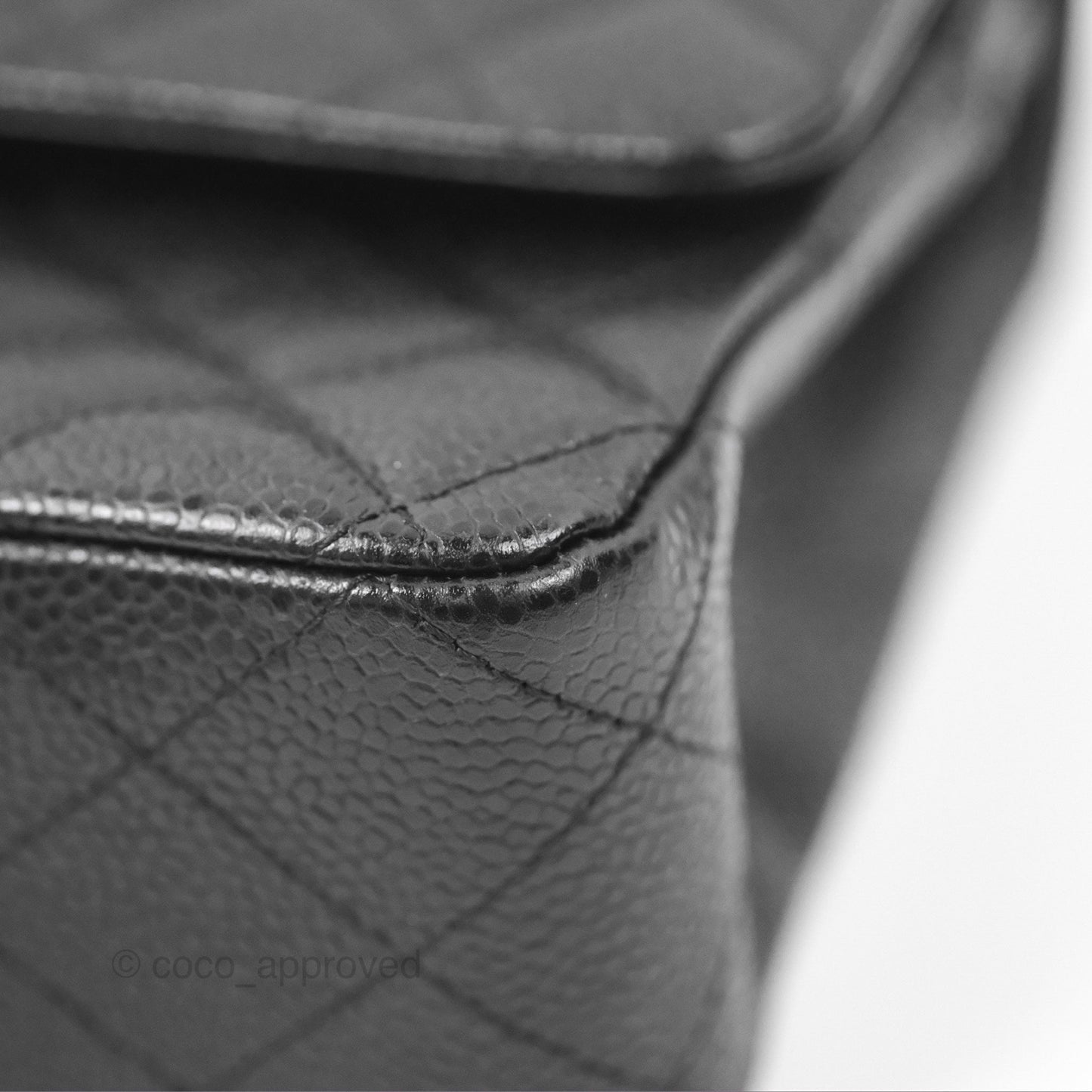 Chanel Classic M/L Medium Flap Quilted Black Caviar Silver Hardware