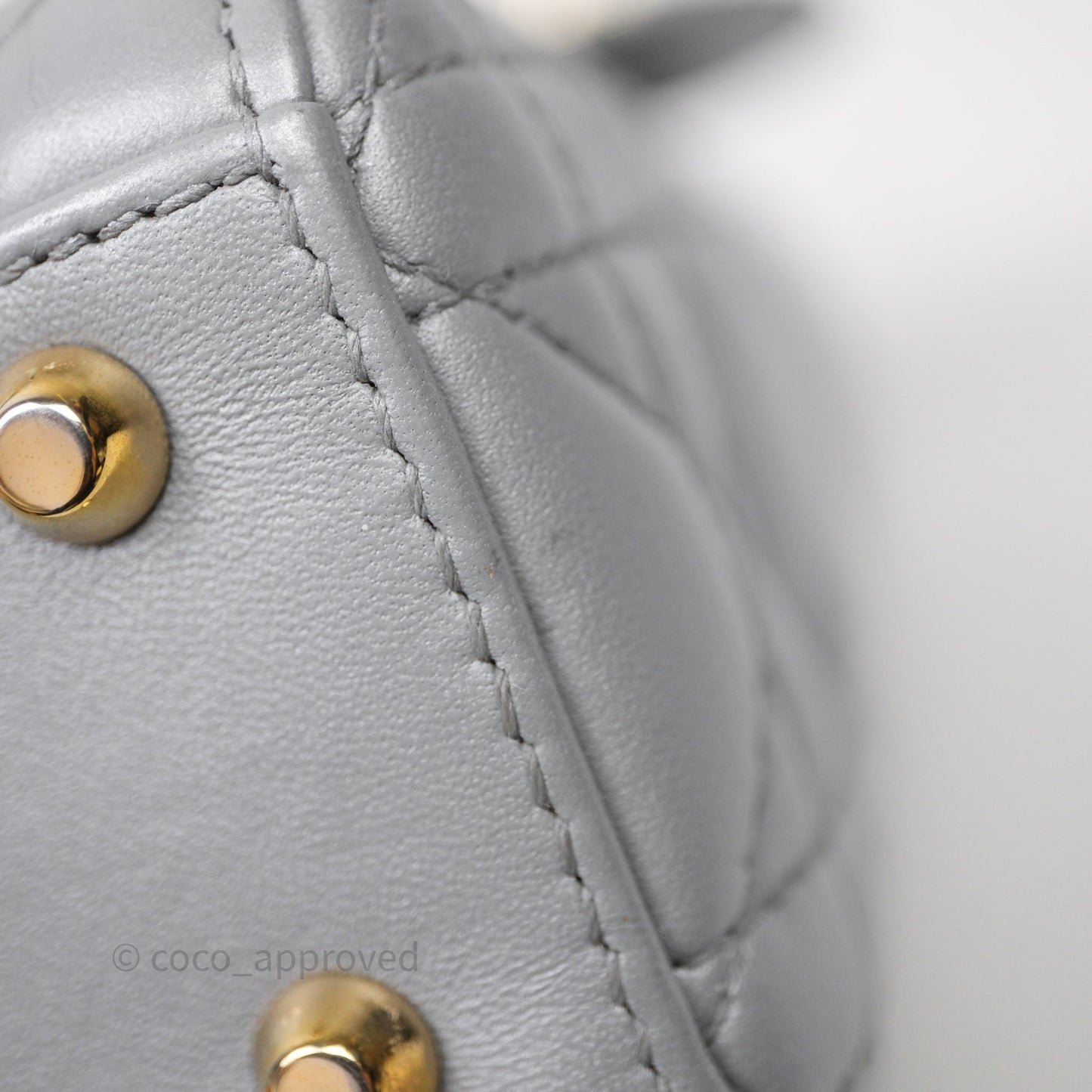 Christian Dior Mini Lady Dior Iridescent Grey Lambskin Cannage Gold Hardware