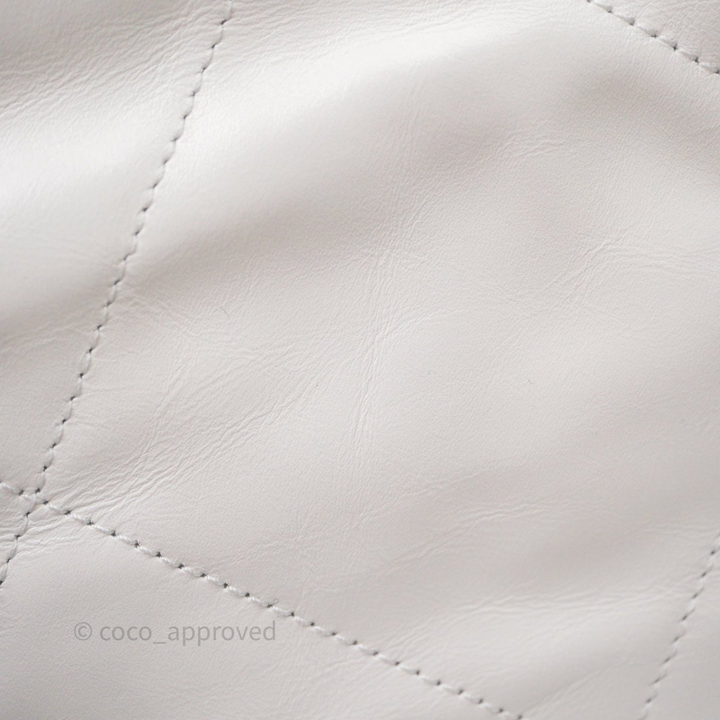 Chanel 22 Mini Bag White Shiny Crumpled Calfskin Aged Gold Hardware