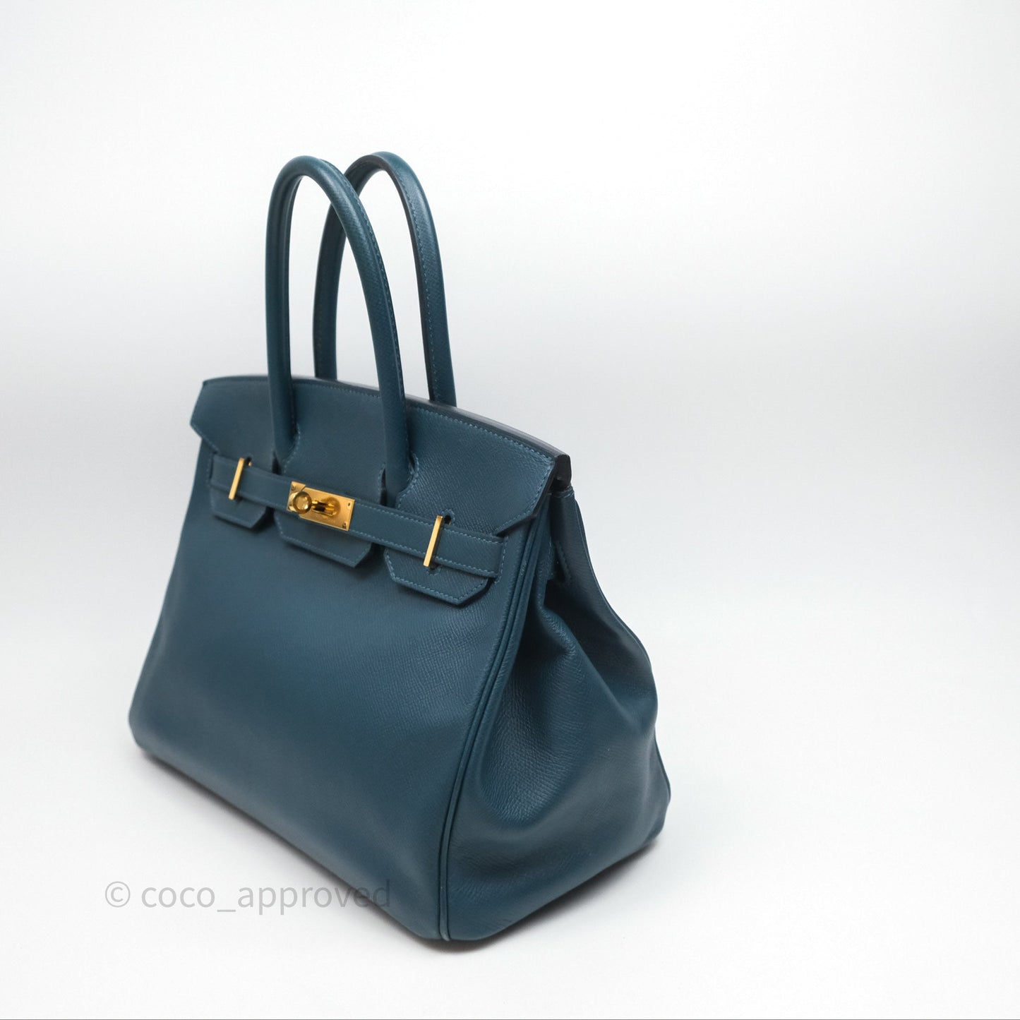 Hermès Birkin 30 Retourne Bleu de Prusse 7P Epsom Gold Hardware