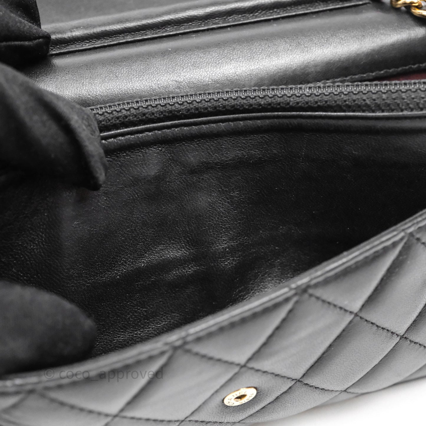 Chanel Classic WOC Wallet On Chain Quilted Black Lambskin Gold Hardware