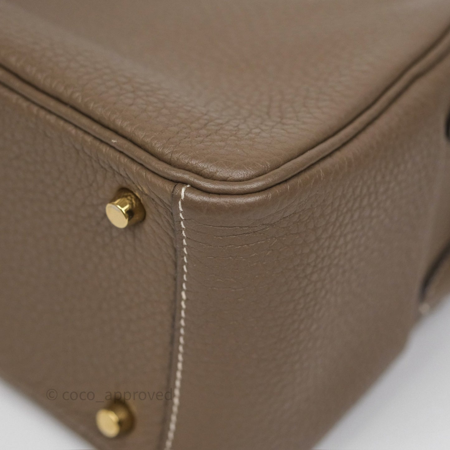 Hermès Mini Lindy 20 Etoupe 18 Clemence Gold Hardware