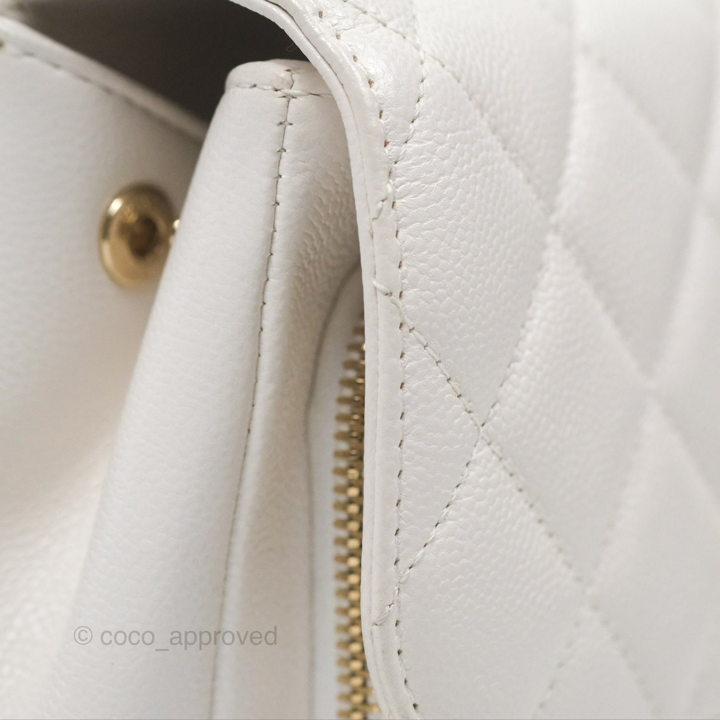 Chanel Quilted Small Business Affinity Flap White Caviar Gold Hardware