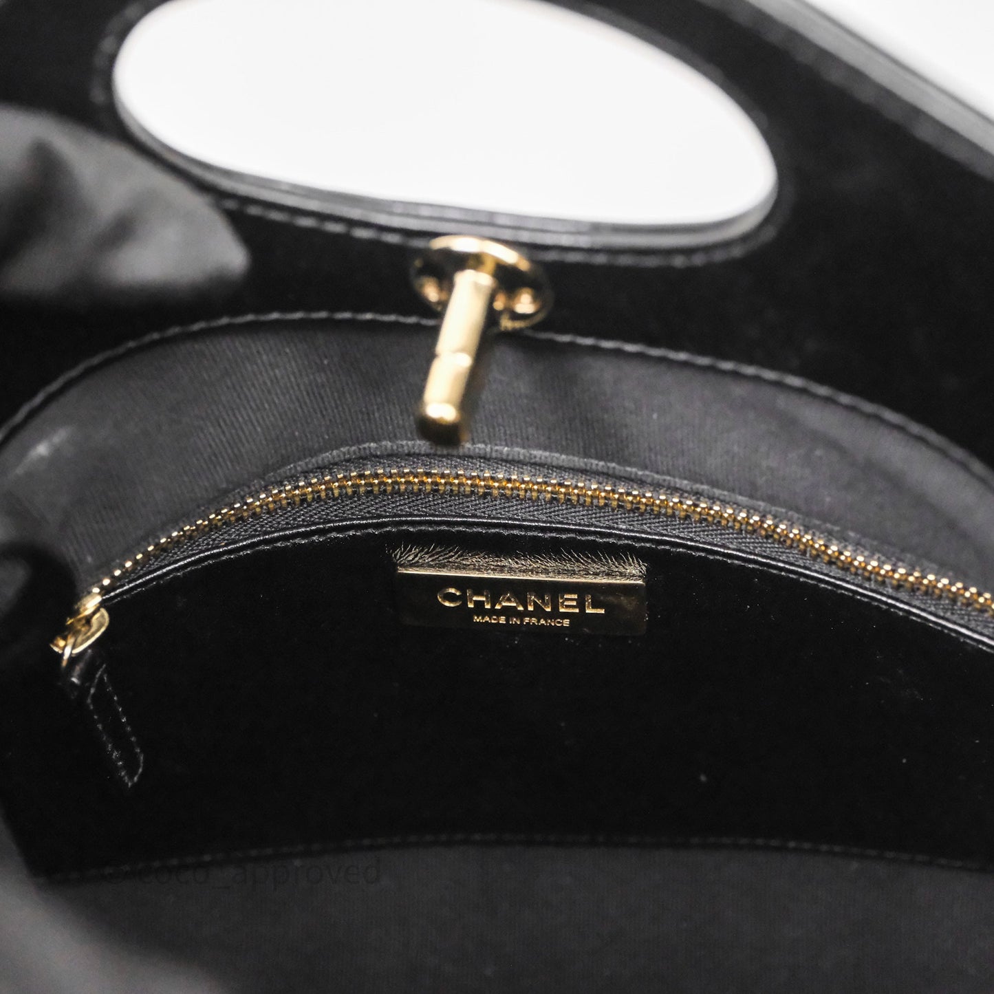 Chanel 31 Mini Black Shiny Calfskin Gold Hardware