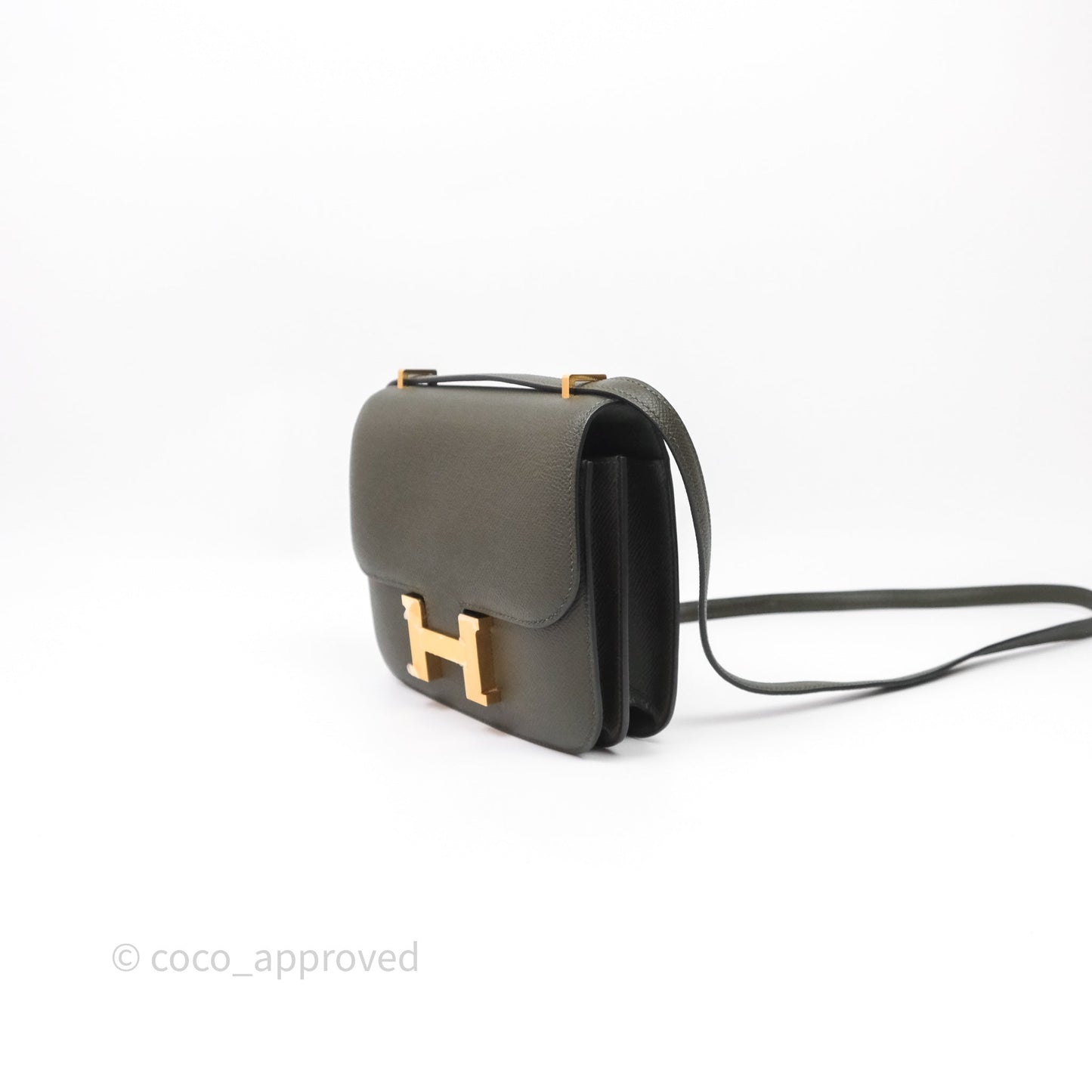 Hermès Constance Mini 18cm Vert de Gris C6 Epsom Gold Hardware