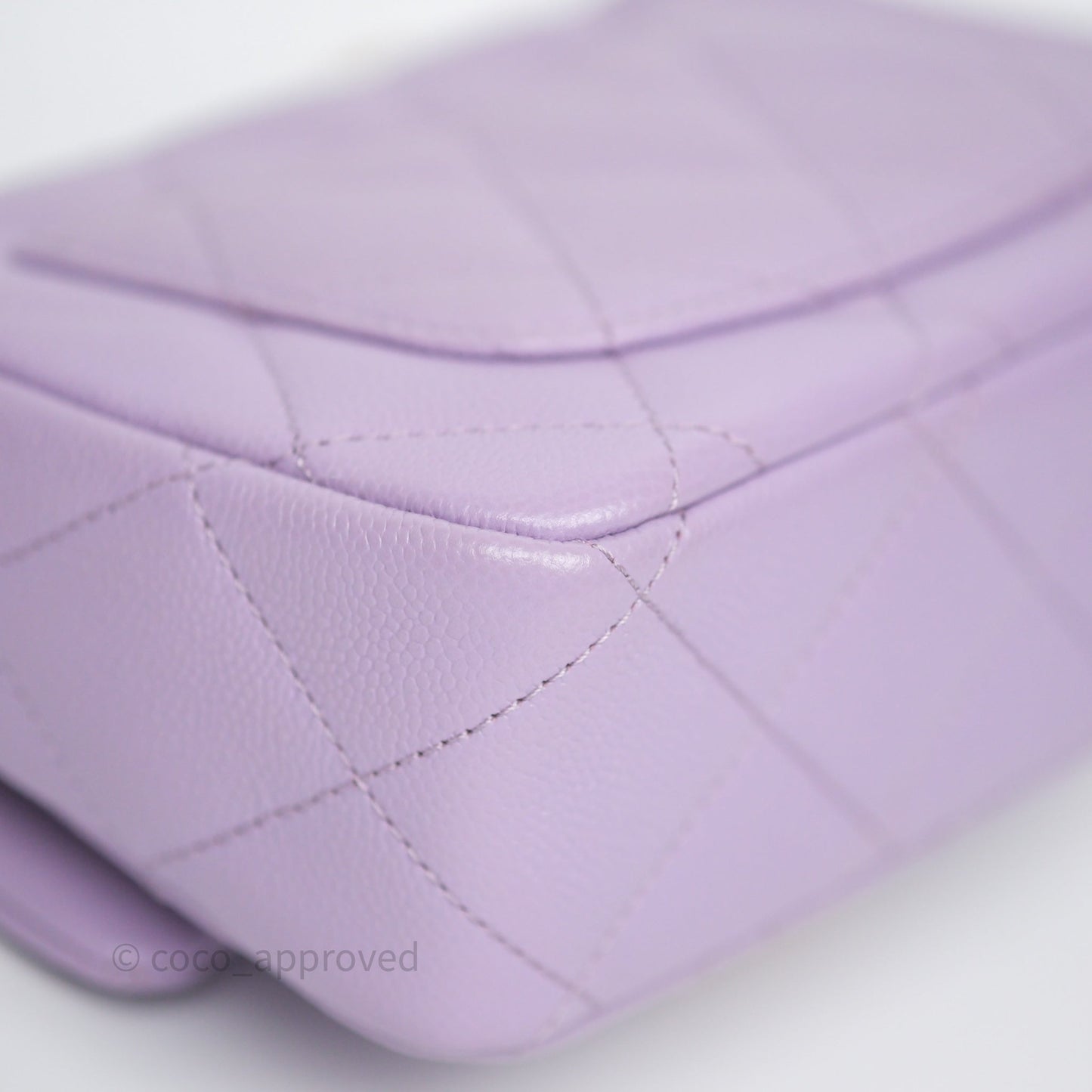 Chanel Heart Crush Mini Flap Bag Lilac Purple Caviar Aged Gold Hardware