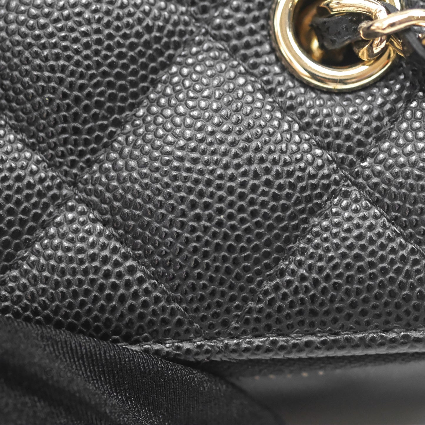 Chanel Vanity Rectangular With Chain Black Caviar Gold Hardware