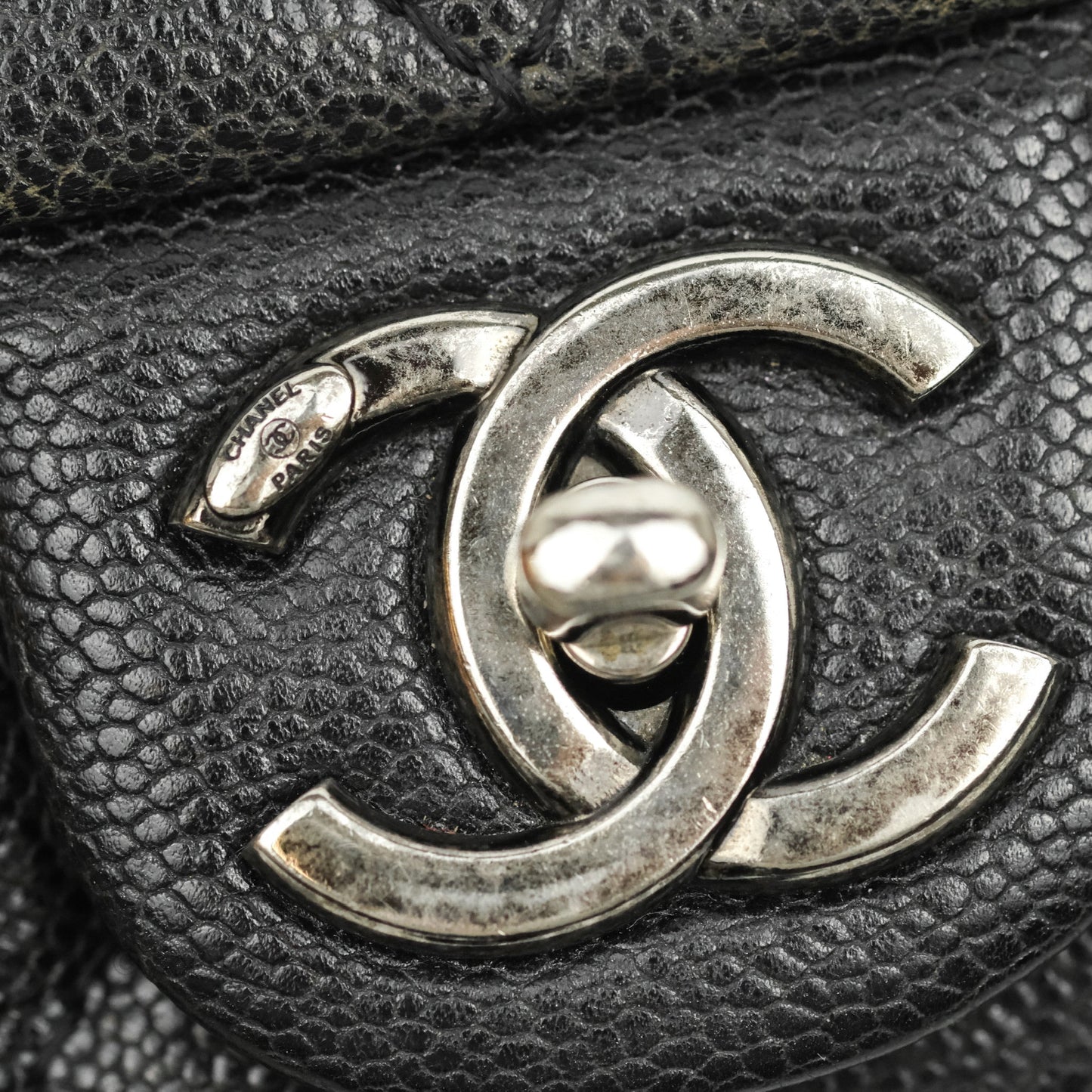 Chanel Jumbo Easy Flap Bag Black Caviar Ruthenium Hardware