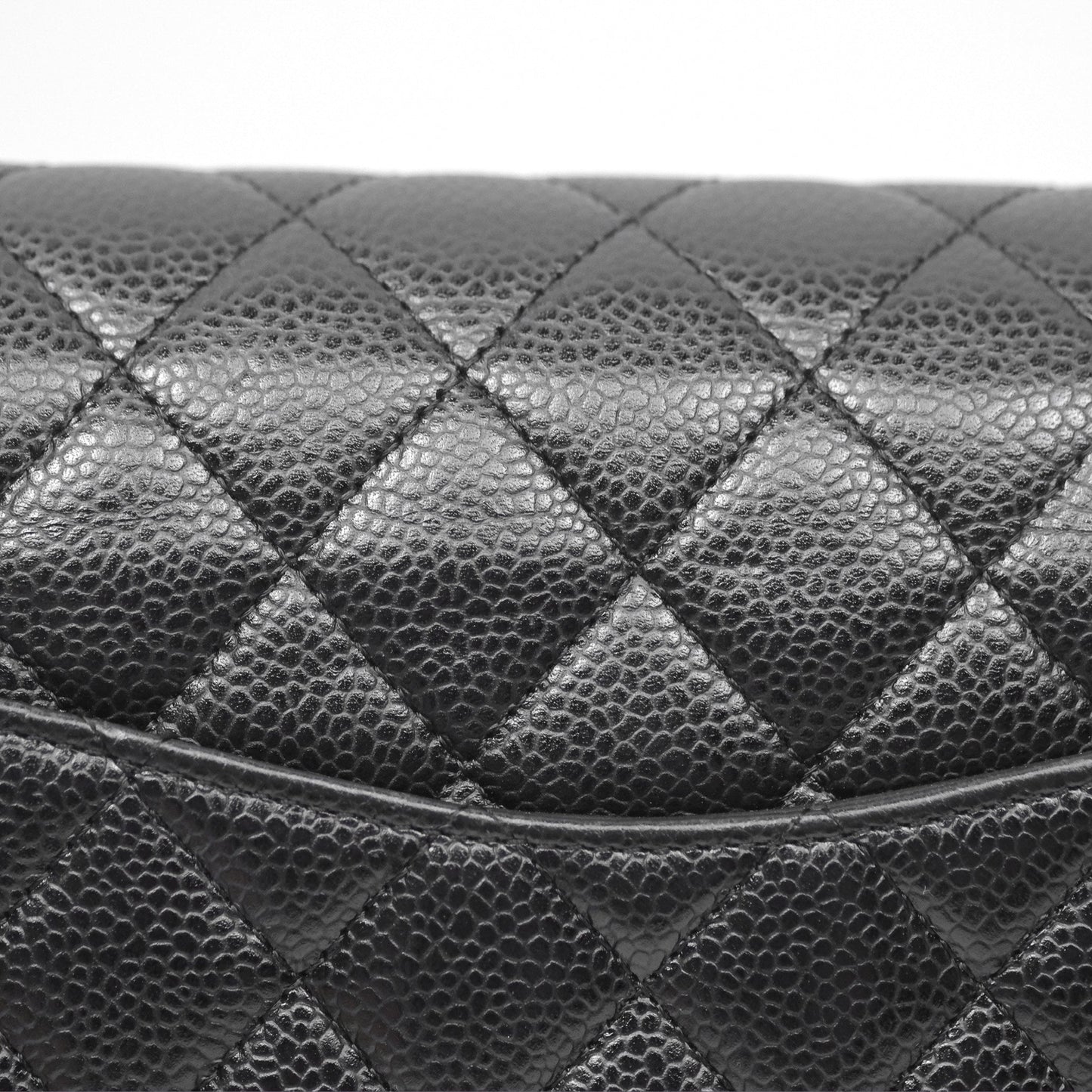 Chanel Classic M/L Medium Flap Quilted Black Caviar Silver Hardware