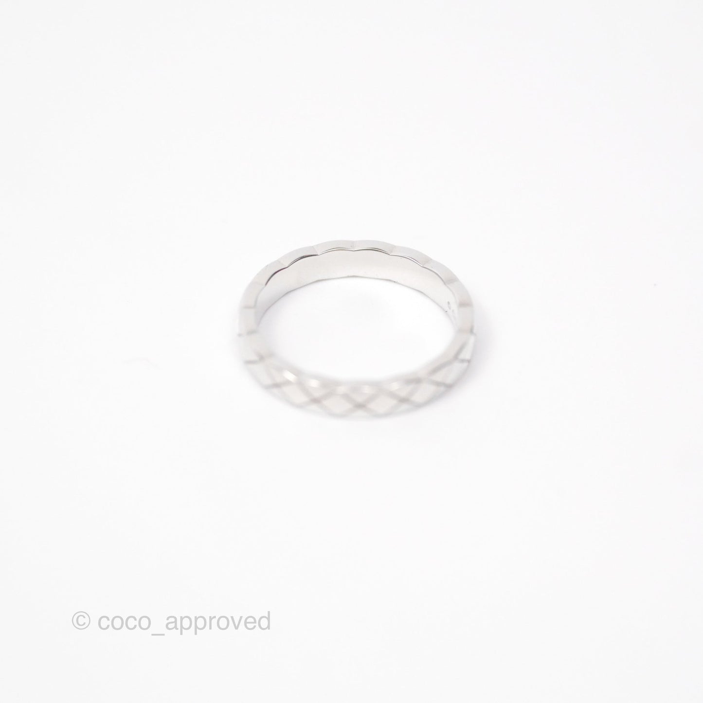 Chanel Coco Crush Ring 18K White Gold Mini Version Size 50